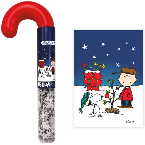 Peanuts Charlie Brown Christmas 150 Piece Jigsaw Puzzle In Candy Cane Tube