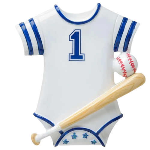 Blue Baseball Baby Personalized Ornament