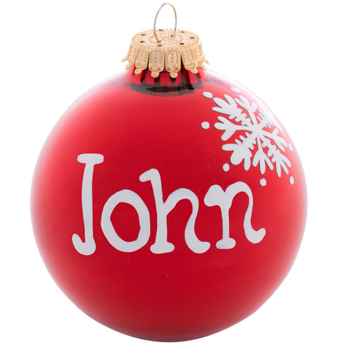 Personalized Name Glass Christmas Ball Ornaments