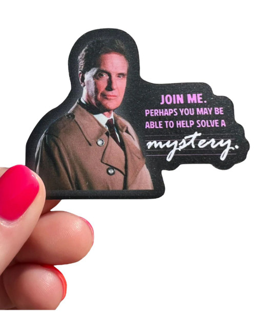 Unsolved Mysteries Robert Stack Vinyl Sticker By The Foxy Hipster