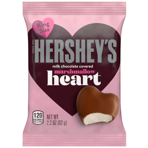 Hershey Milk Chocolate Covered Marshmallow Heart 