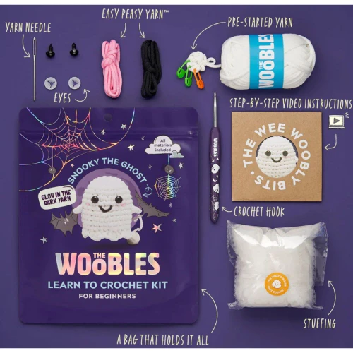 Woobles: Snooky The Ghost Glow In The Dark Crochet Kit