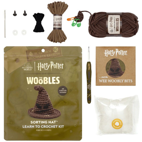 Woobles: Harry Potter - Sorting Hat Crochet Kit - Contents