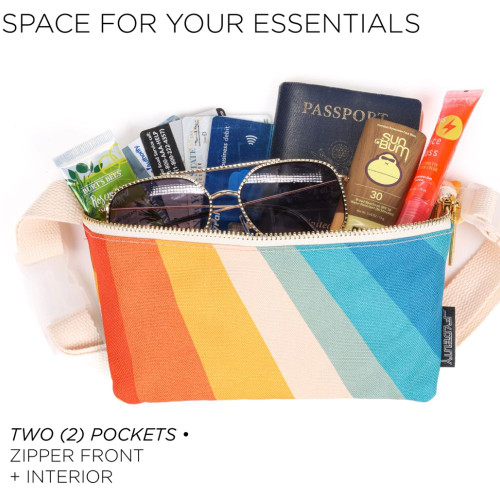 Retro Rainbow Fanny Pack with Essentials