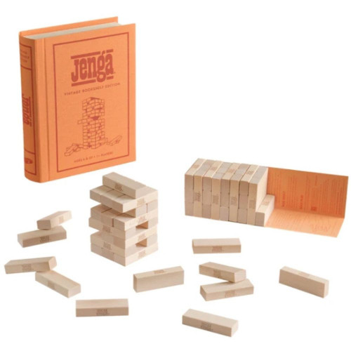 Contents of Jenga Vintage Bookshelf Edition