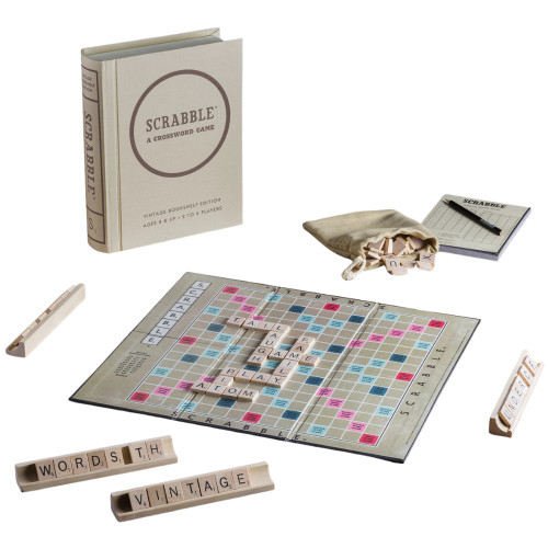 Contents of Scrabble Vintage Bookshelf Edition