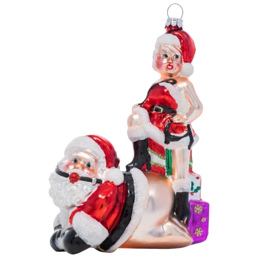 Santa's A Sub Glass Christmas Ornament 
