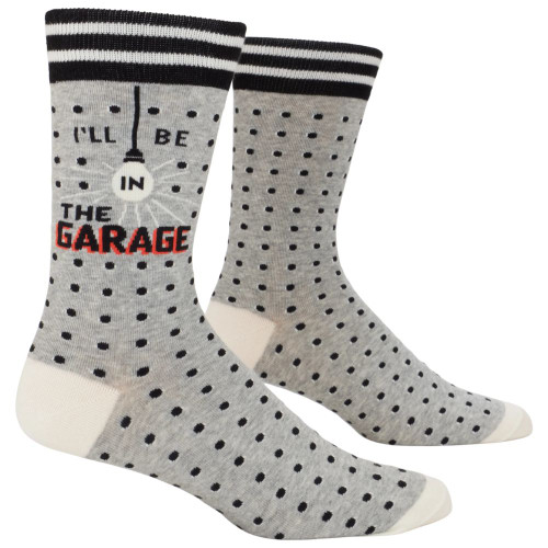 I'll Be In The Garage Men's Crew Socks by Blue Q