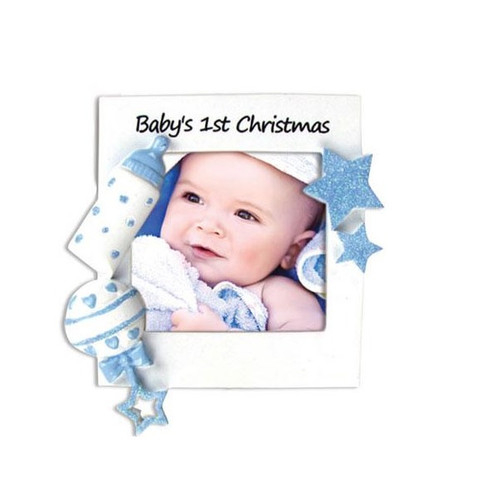 Baby Boy's 1st Christmas Photo Frame Personalized Ornaments Baby Boy's 1st Christmas Photo Frame Personalized Ornaments