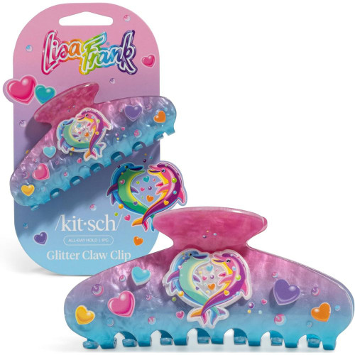 Lisa Frank x Kitsch Glitter Claw Clip in Dancing Dolphins