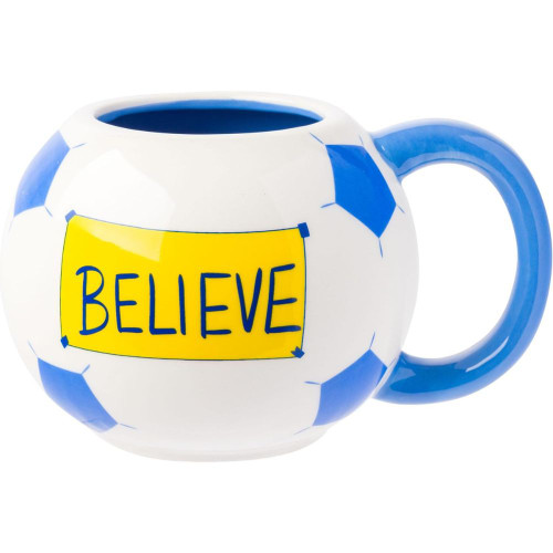 Ted Lasso Believe Soccer Ball Ceramic Sculpted Mug