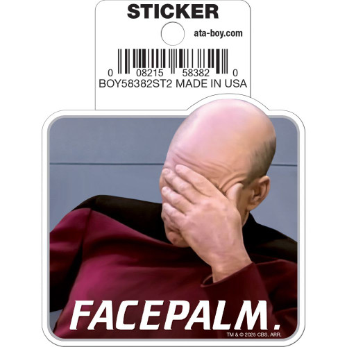Star Trek TNG Picard Facepalm Die Cut Sticker