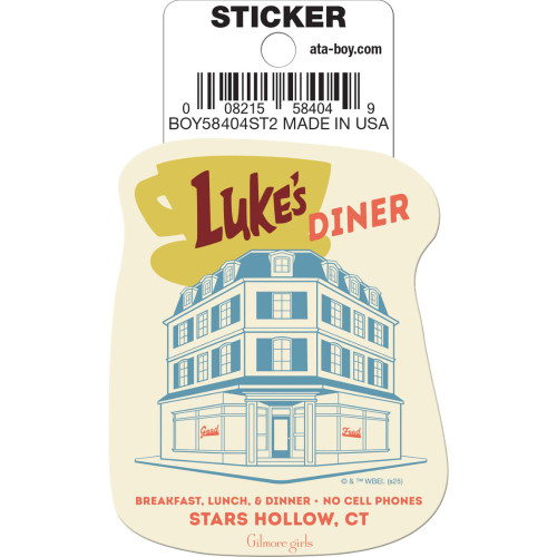 Gilmore Girls Luke's Diner Building Die Cut Sticker