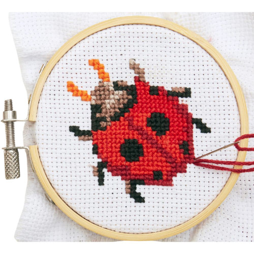 Mini Cross Stitch Embroidery Kit - Ladybug