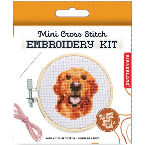 Mini Cross Stitch Embroidery Kit - Dog