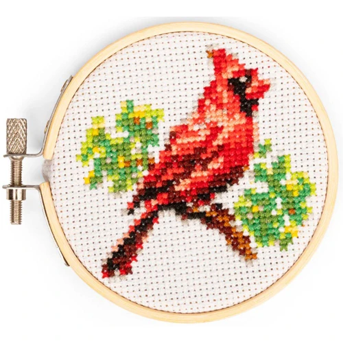 Mini Cross Stitch Embroidery Kit - Cardinal