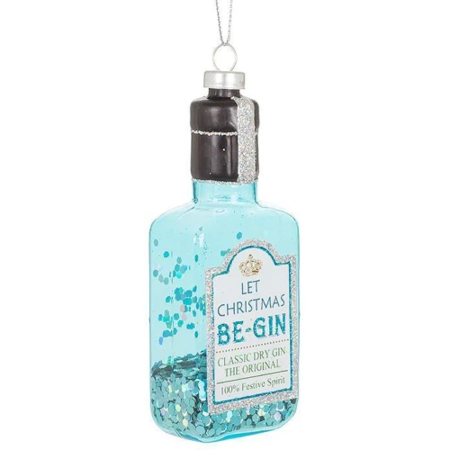 Gin Glitter Glass Ornament