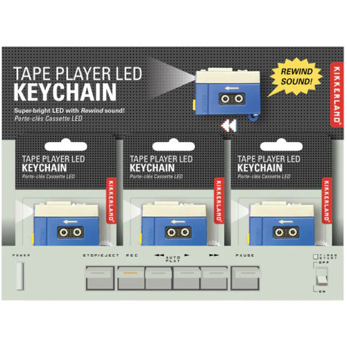 Tape Player LED Keychain with Sound 