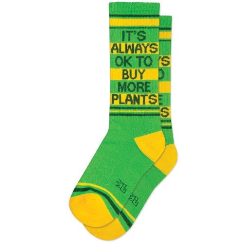It's Always OK To Buy More Plants Gym Crew Socks by Gumball Poodle