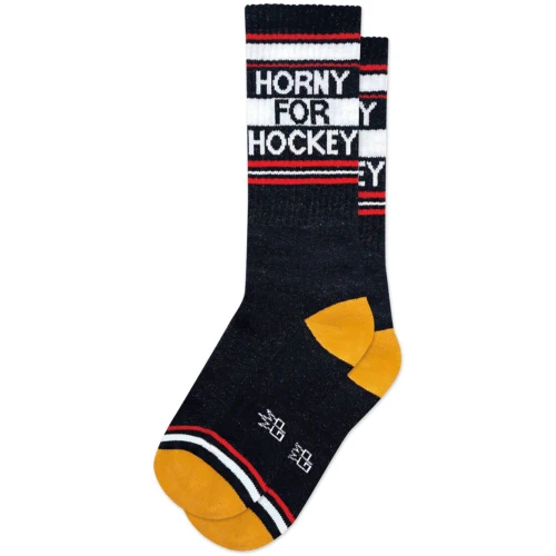 Horny For Hockey Gym Crew Socks by Gumball Poodle