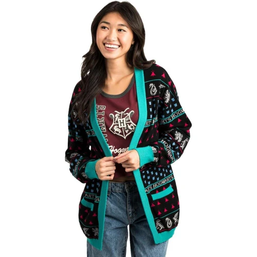 Front View - Harry Potter Hogwarts Icons Cardigan