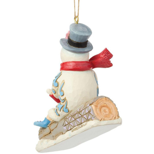 Frosty the Snowman and Karen in Log Sled Ornament by Jim Shore