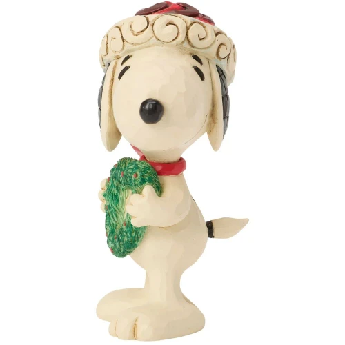 Snoopy with Wreath Figure - Side View
