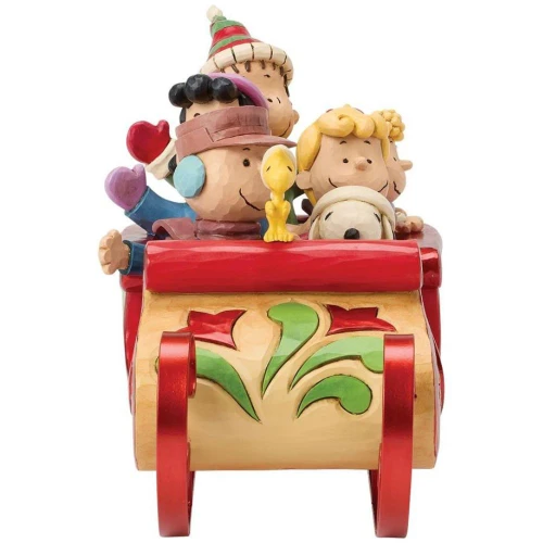 Snoopy and Friends in Sleigh Figure - Front View