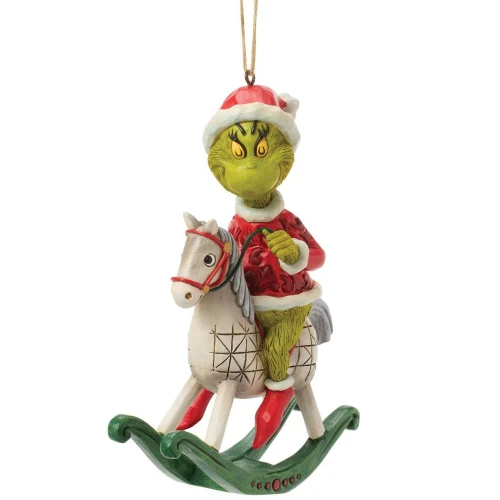 Grinch on Rocking Horse Ornament By Jim Shore
