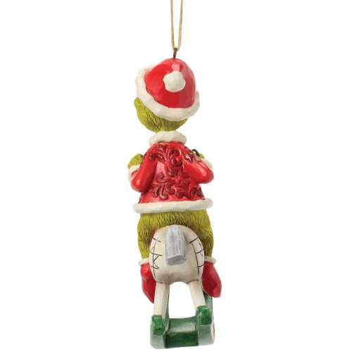 Grinch on Rocking Horse Ornament - Rear View