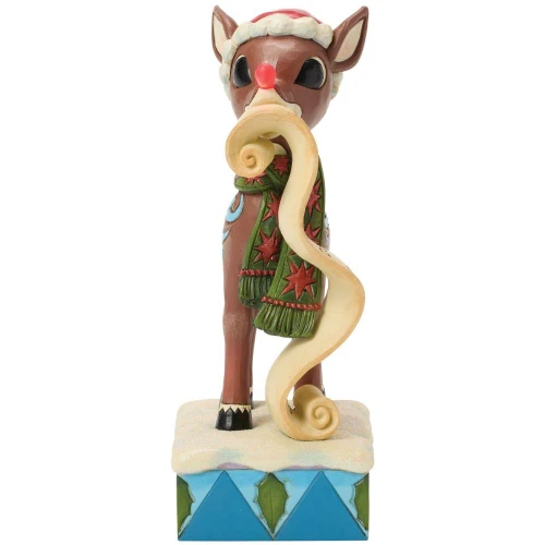 Rudolph with List in Mouth Figure - Front View