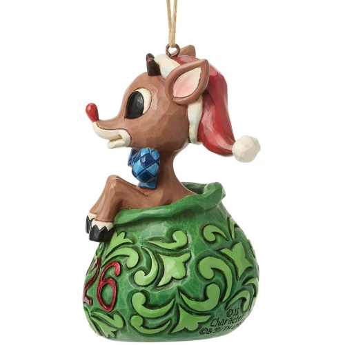 Dated 2026 Rudolph in Bag Ornament by Jim Shore