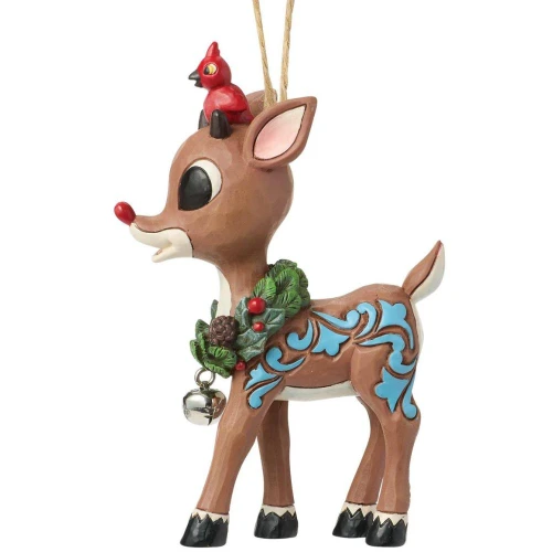 Rudolph with Wreath Ornament - Side View