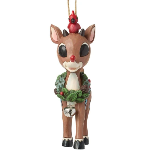 Rudolph with Wreath Ornament - Front View