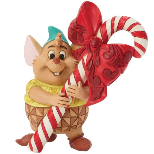 Front View - Disney Gus Candy Cane Mini Figure by Jim Shore