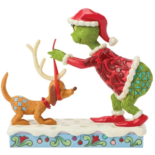 Rear View - Grinch Tying Antlers Max Figure by Jim Shore