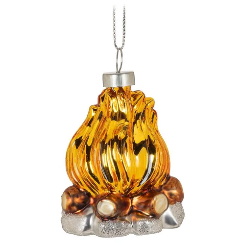 Glass Bonfire Camping Ornament