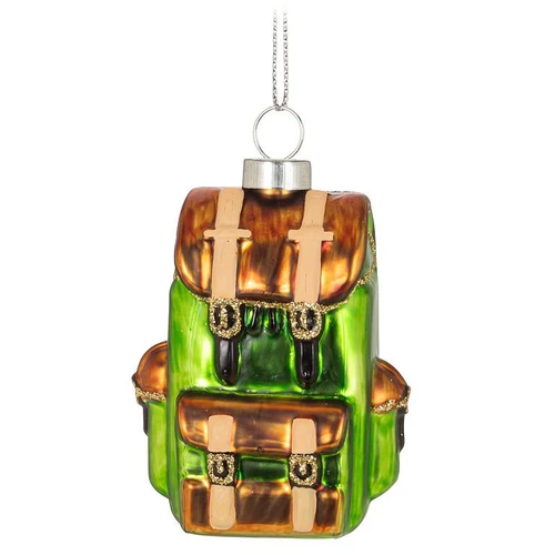 Glass Backpack Camping Ornament