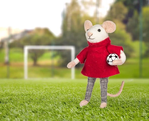 Lifestyle Image - Soccer Mouse Ornament