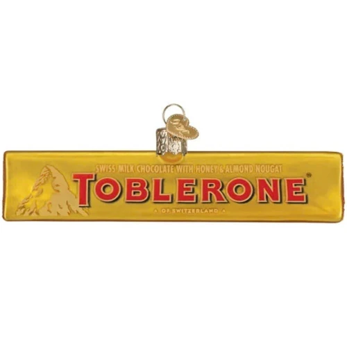 Front View - Toblerone Glass Ornament by Old World Christmas