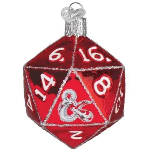 Dungeons & Dragons D20 Dice Glass Ornament by Old World Christmas