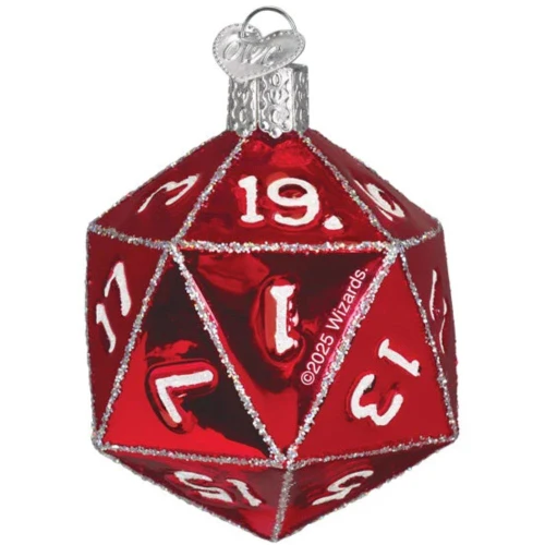 Dungeons & Dragons D20 Dice Glass Ornament by Old World Christmas