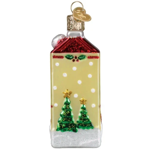 Side View - Eggnog Carton Glass Ornament by Old World Christmas