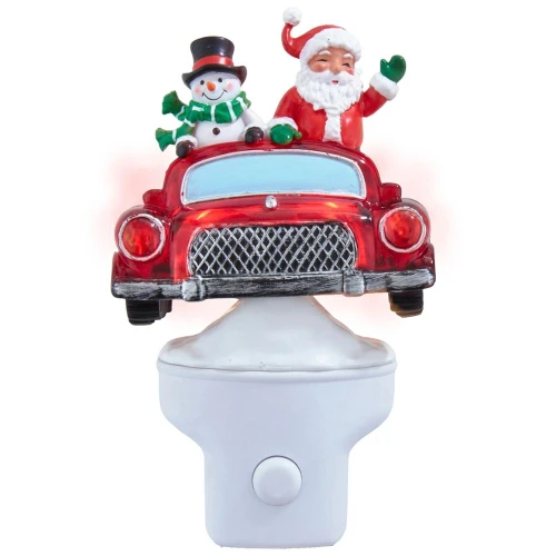Snowman & Santa With Car LED Night Light