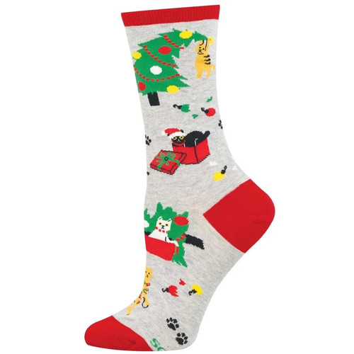 Kitty Christmas Chaos Socks for Women by Socksmith 