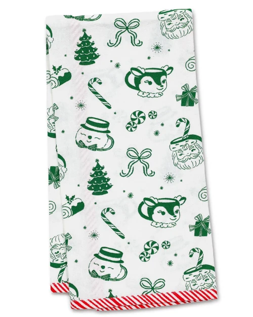  Christmas Vintage Toile Tea Towel