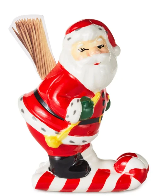  Skiing Santa Toothpick Holder