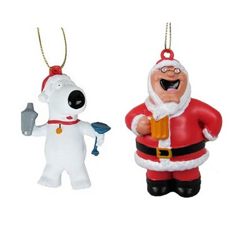Family Guy's Brian & Peter Christmas Ornaments