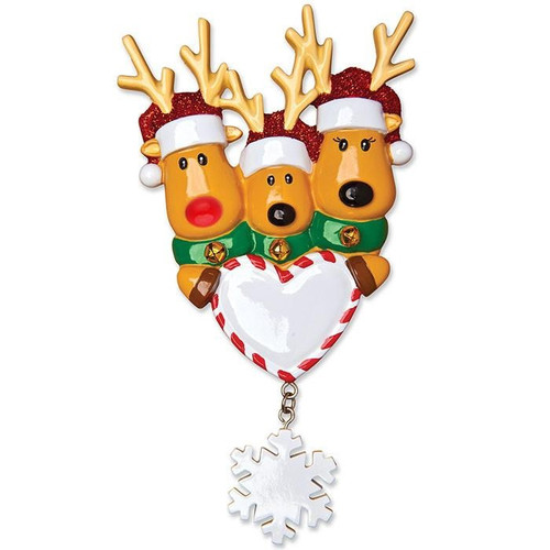 Reindeer Family Personalized Ornament Family of 3 Reindeer Family Personalized Ornament Family of 3