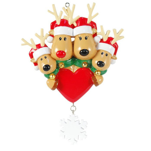 Reindeer Family Personalized Ornament Family of  4 Reindeer Family Personalized Ornament Family of  4